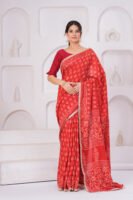 Premium Muslin Modal Silk Floral Printed Saree with Zari Border