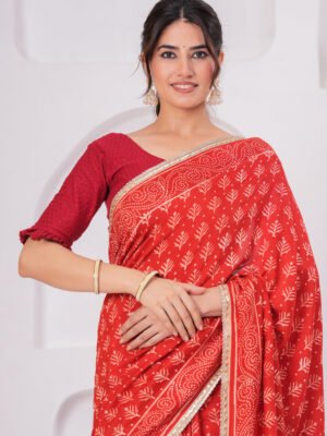 Premium Muslin Modal Silk Floral Printed Saree with Zari Border