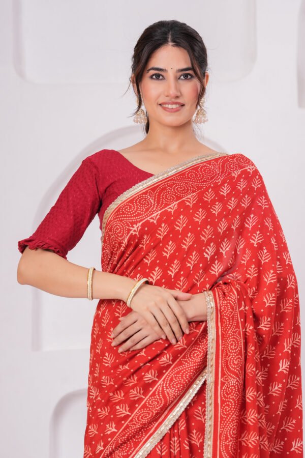 Premium Muslin Modal Silk Floral Printed Saree with Zari Border