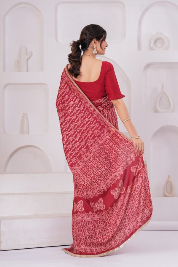 Premium Muslin Modal Silk Printed Saree with Designer Pallu & Zari Border