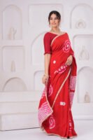 Premium Muslin Modal Silk Tie-Dye Saree with Zari Border