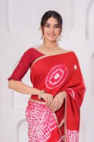 Premium Muslin Modal Silk Tie-Dye Saree with Zari Border