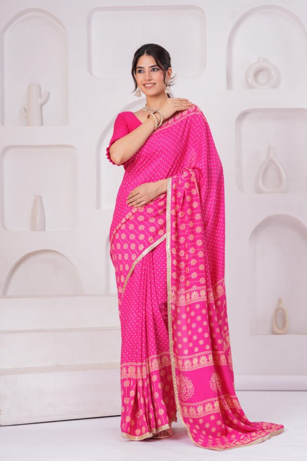 Premium Muslin Modal Silk Floral Buti Saree with Zari Border