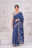 Premium Muslin Modal Silk Ethnic Printed Saree with Designer Pallu & Zari Border