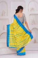 Vibrant Muslin Modal Silk Tie-Dye Saree with Zari Border