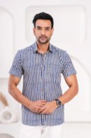 Men’s Luxury Hand Block Printed Shirt – Saffron Bloom Edition