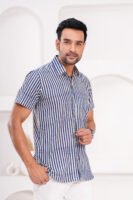 Men’s Luxury Hand Block Printed Shirt – Saffron Bloom Edition