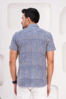 Men’s Luxury Hand Block Printed Shirt – Saffron Bloom Edition