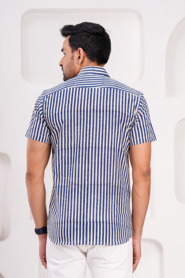 Men’s Luxury Hand Block Printed Shirt – Saffron Bloom Edition