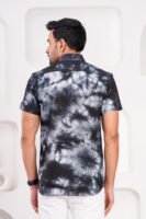 Men’s Luxury Hand Block Printed Shirt – Midnight Shadow Edition