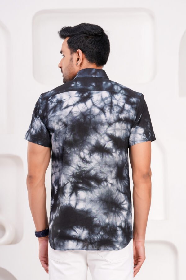 Men’s Luxury Hand Block Printed Shirt – Midnight Shadow Edition