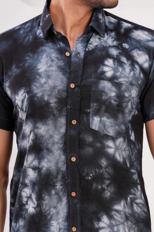 Men’s Luxury Hand Block Printed Shirt – Midnight Shadow Edition