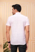 Men’s Luxury Hand Block Printed Shirt – Blush Ivory Edition