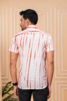 Men’s Luxury Hand Block Printed Shirt – Ivory & Rust Edit