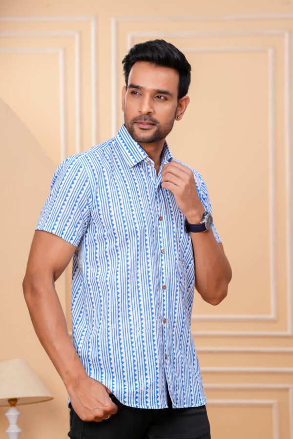 Men’s Luxury Hand Block Printed Shirt