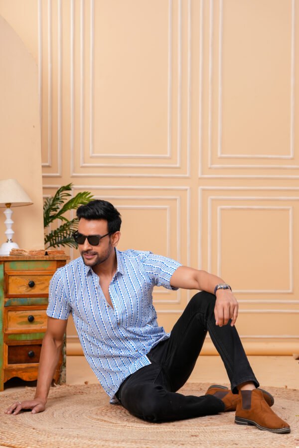 Men’s Luxury Hand Block Printed Shirt