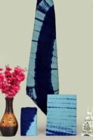 Indigo Shibori Tie-Dye Cotton Unstitched Suit Set