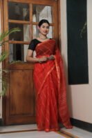 Premium Kota Doria Bandhani Inspired Saree with Zari Border