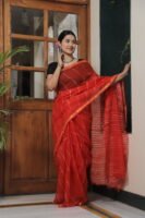 Premium Kota Doria Bandhani Inspired Saree with Zari Border