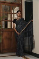 Premium Kota Doria Ethnic Printed Saree with Subtle Zari Border