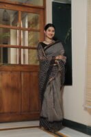Premium Kota Doria Printed Saree with Elegant Zari Border
