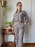 Women’s Brown Floral Printed Co-Ord Set