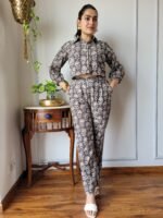 Women’s Brown Floral Printed Co-Ord Set