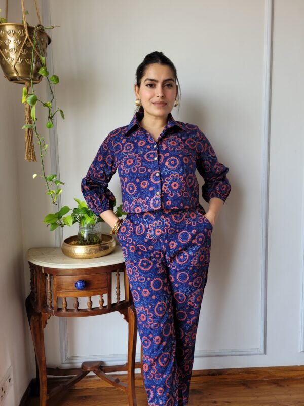 Women’s Navy Blue Floral Co-Ord Set