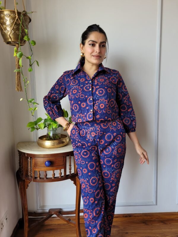 Women’s Navy Blue Floral Co-Ord Set