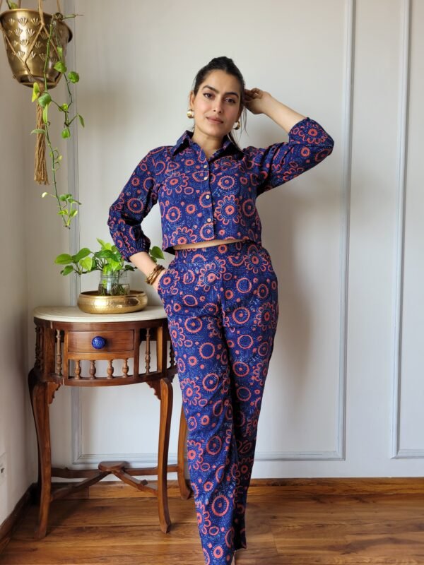 Women’s Navy Blue Floral Co-Ord Set