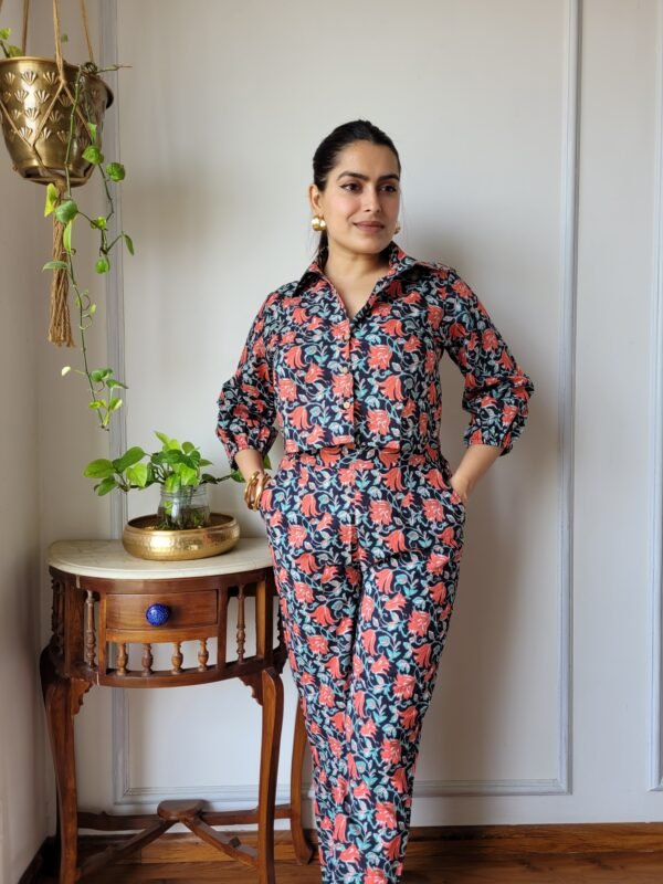 Women’s Black Floral Printed Co-Ord Set
