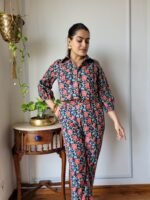 Women’s Black Floral Printed Co-Ord Set