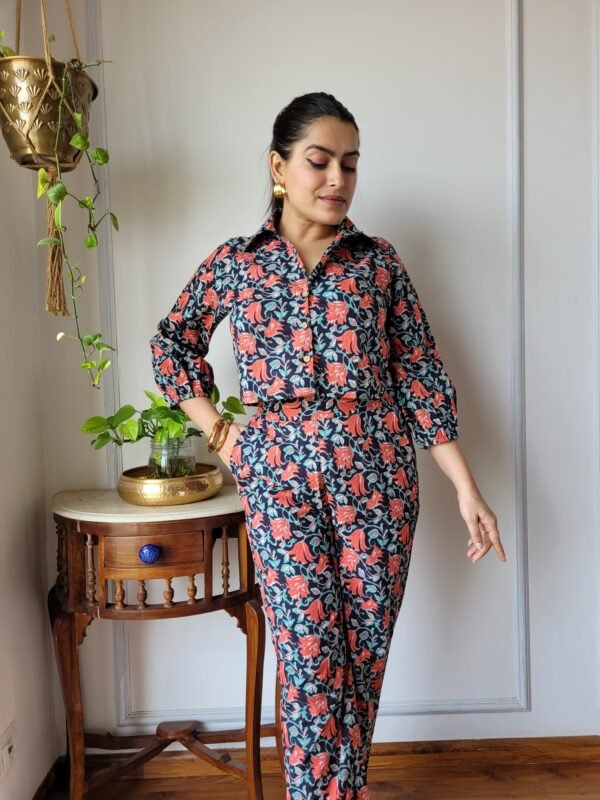 Women’s Black Floral Printed Co-Ord Set