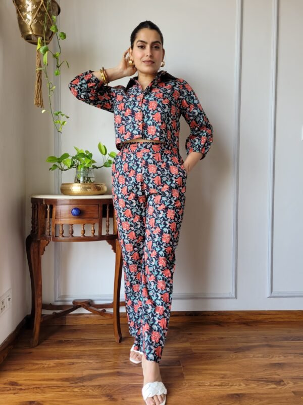 Women’s Black Floral Printed Co-Ord Set