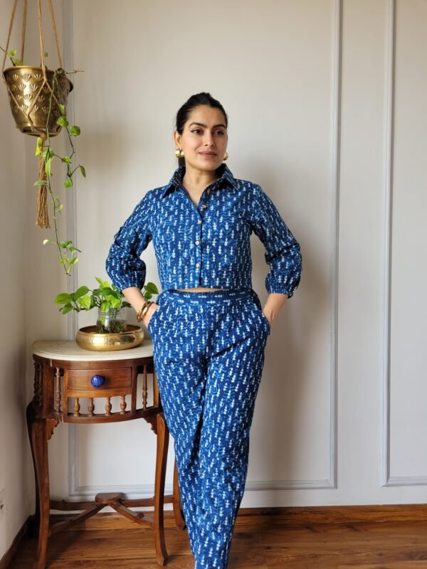 Women’s Indigo Blue Printed Co-Ord Set
