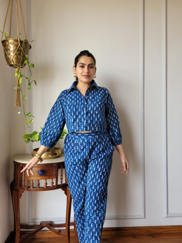 Women’s Indigo Blue Printed Co-Ord Set