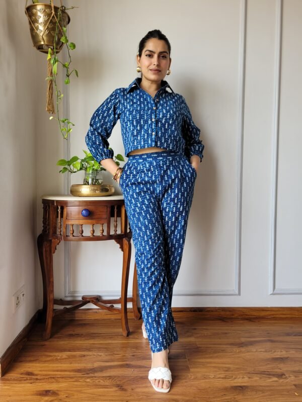 Women’s Indigo Blue Printed Co-Ord Set
