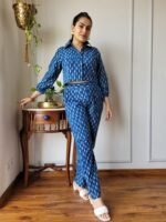 Women’s Indigo Blue Printed Co-Ord Set