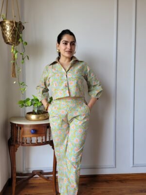 Women’s Indigo Blue Printed Co-Ord Set