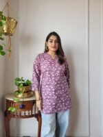 Women’s Pink Floral Printed Casual Top