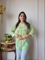 Women’s Yellow Floral Printed Casual Top