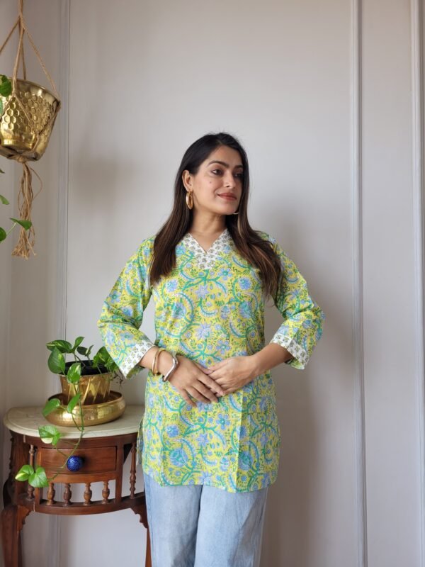 Women’s Yellow Floral Printed Casual Top