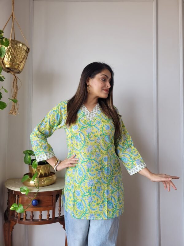 Women’s Yellow Floral Printed Casual Top