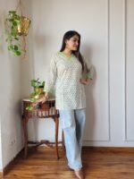 Women’s Off-White Floral Printed Casual Top