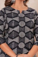 Women’s Black & White Printed Kurta Pant Set
