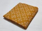 Cotton Hand Block Printed Running Fabric – Mustard Yellow