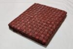 Cotton Hand Block Printed Running Fabric – Maroon Geometric