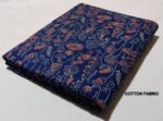 Cotton Hand Block Printed Running Fabric – Indigo Blue Floral