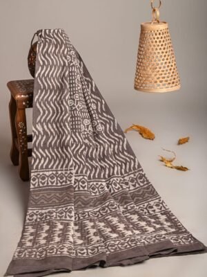 Hand Block Printed Cotton Mulmul Dupatta – Rustic Waves
