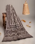 Hand Block Printed Cotton Mulmul Dupatta – Earthy Waves